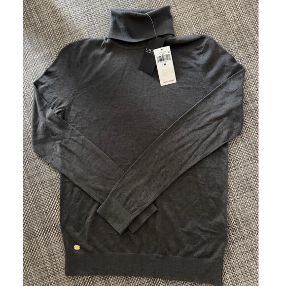 LAUREN RALPH LAUREN NWT Silk Modal Turtleneck Long Sleeve Fine Knit Sweater M - Picture 1 of 5